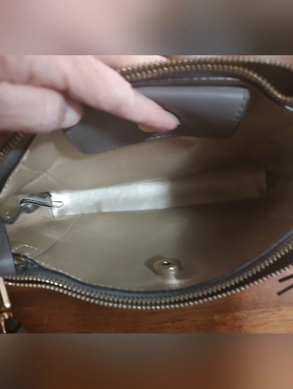 Nine West Gray Crossbody with Gold Hardware